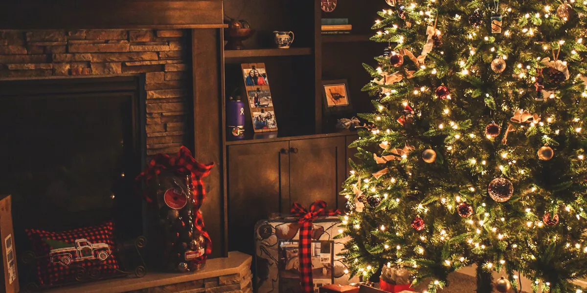 Living room at Christmas